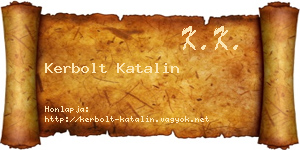 Kerbolt Katalin névjegykártya